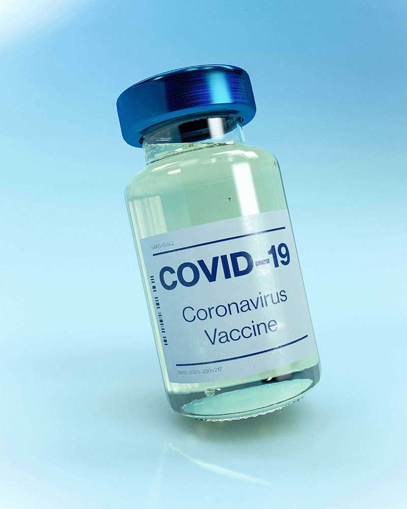Covid-19 vaccination vial. 