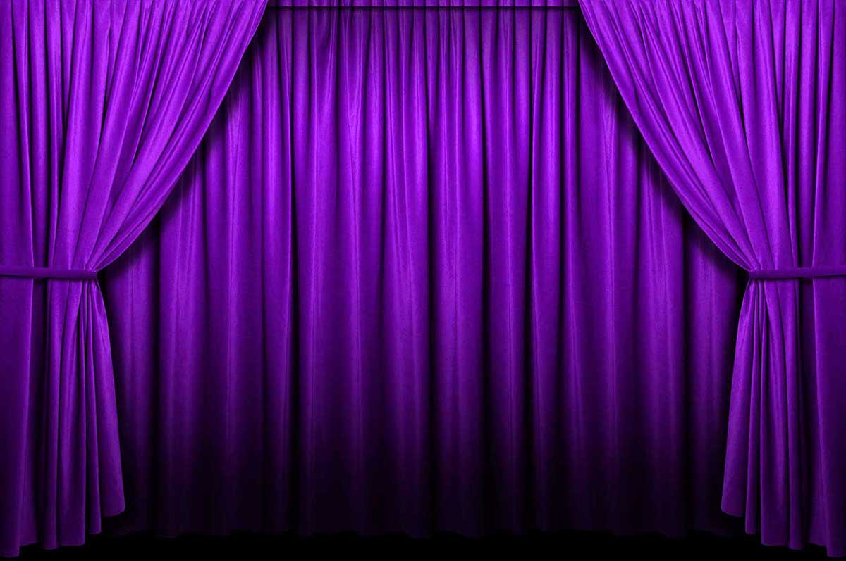 Purple theater curtain. 