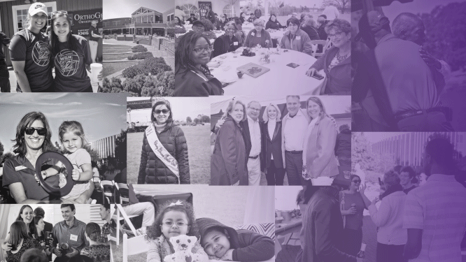 Collage of photos from previous MGA alumni events.