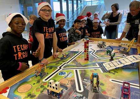 Students compete in the 2022 FIRST LEGO League Challenge.