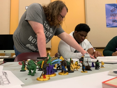 AITS students play Dungeons & Dragons during game night. 