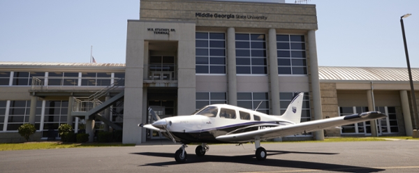 Plane on MGA's Eastman Campus. 