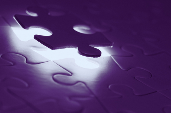 Purple puzzle pieces.