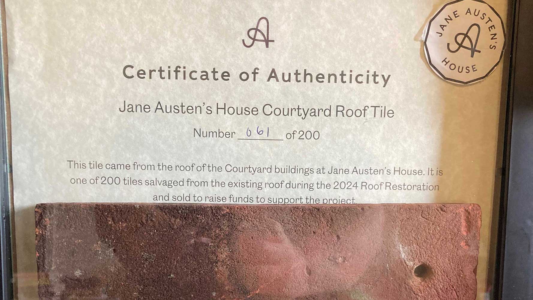 Jane Austen’s roof tile. 