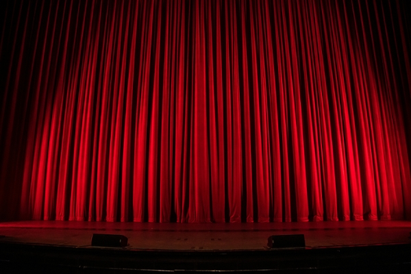 Red theatre curtain. 