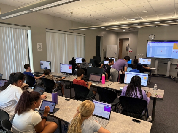 MGA's Department of Computer Science faculty and students recently hosted K12 learners for a five-day coding lab. Students in elementary, middle, and high school engaged in coding exercises and games to collaborate.