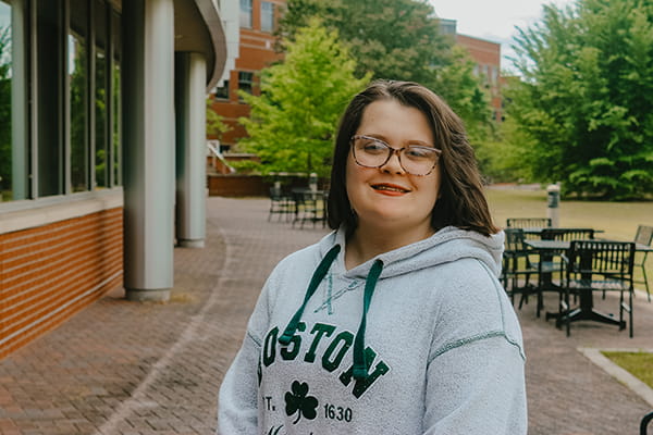 MGA student, Scarlett Grush, posing outside for a photo.