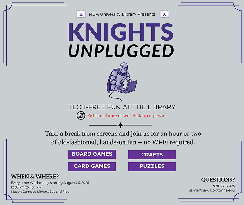 Flyer with the same info as description for the Macon Campus events.