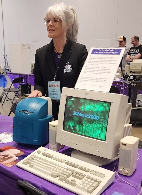 Faculty Curator Tina Ashford showcasing a piece from MGA's Museum of Technology at the Vintage Computer Festival Southeast.