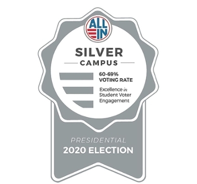 ALL IN Campus Democracy Challenge Silver Seal.