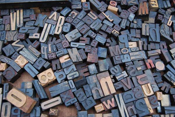 Typography letter stamps. 