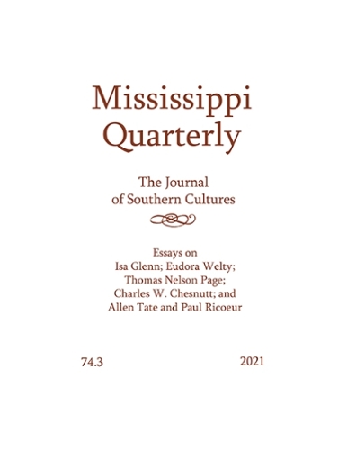 "Mississippi Quarterly" front cover.