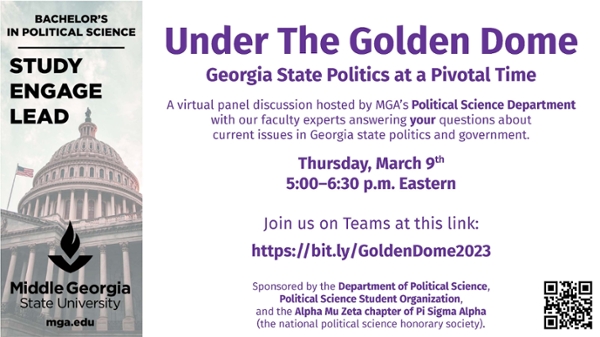 Georgia state politics discussion flyer.