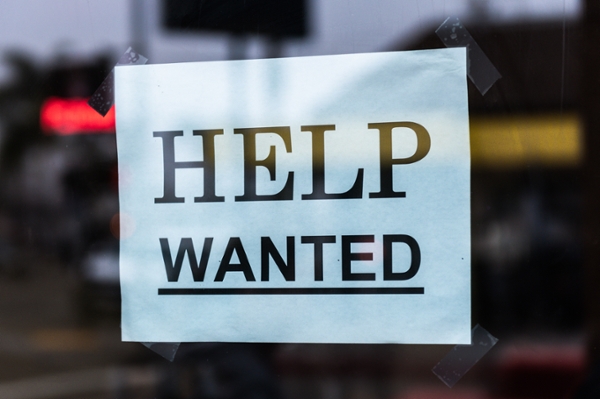 "Help Wanted" sign. 