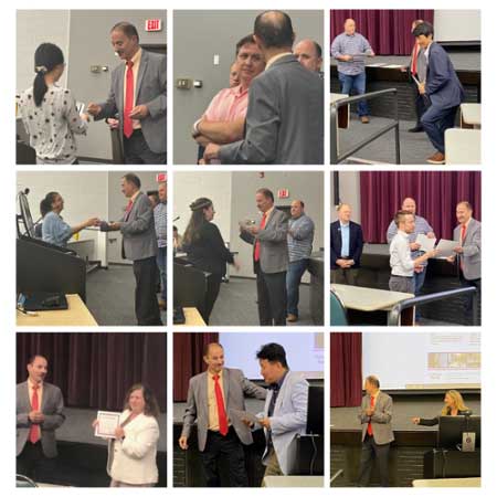 Collage of School of Computing faculty and staff accepting awards.