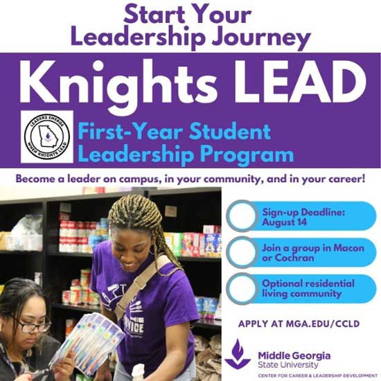 Knights LEAD Student Leadership Program flyer.