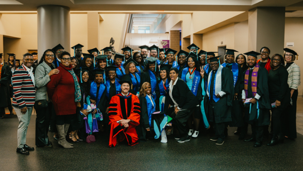 40 members of the charter class of the IGNITE Teacher Residency Program at MGA's fall 2024 commencement ceremony.