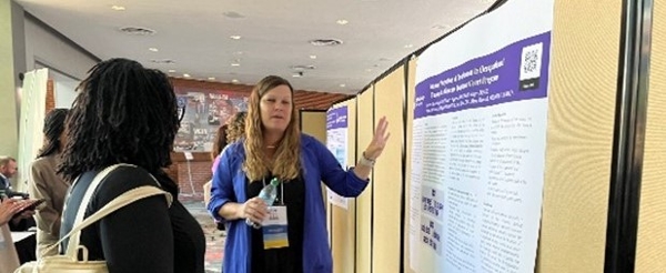 Dr. Mary Shotwell, adjunct instructor in the MSOT program, Dr. Riggs, and four recent graduates from the first cohort of the MSOT program (Yolanda Young, Alexis Hawkins, Daphyne Ewings, and Tonya Anglon), present poster presentations on occupational therapy’s role in a Veterans Treatment Court.