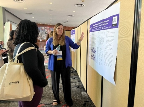 Dr. Mary Shotwell, adjunct instructor in the MSOT program, Dr. Riggs, and four recent graduates from the first cohort of the MSOT program (Yolanda Young, Alexis Hawkins, Daphyne Ewings, and Tonya Anglon), present poster presentations on occupational therapy’s role in a Veterans Treatment Court.