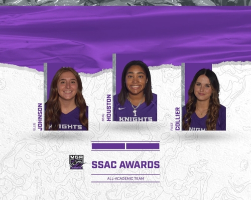 The 2024 SSAC Volleyball year-end award winners were announced with three Knights, Beau Houston, Ellie Johnson, and Paige Collier, named to the SSAC All-Academic Team.