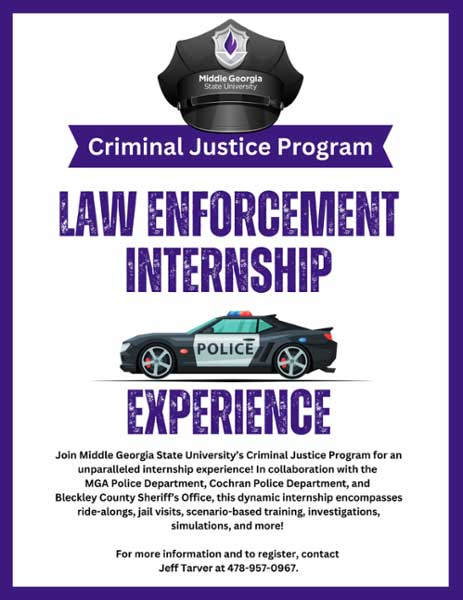 Criminal justice internship flyer. 