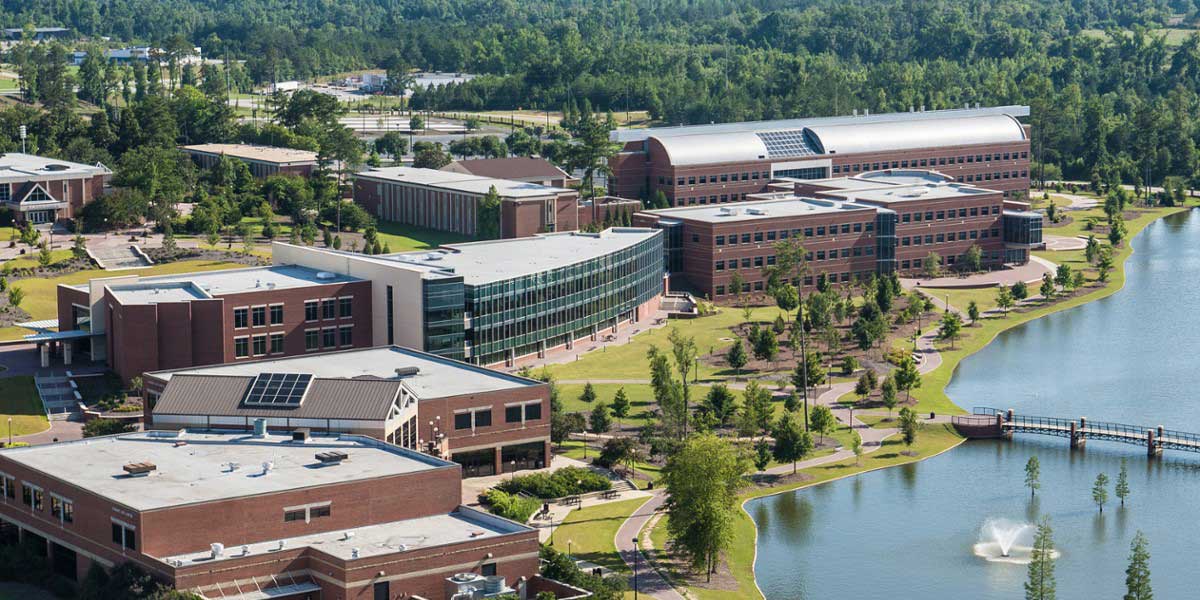 Aerial photo of MGA's Macon Campus. 