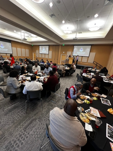 Macon-Bibb Mayor's Clergy Council enjoys lunch at MGA's Macon Campus.