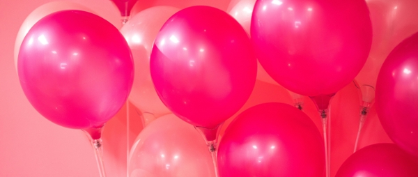 Pink balloons. 