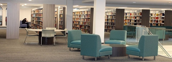 MGA Cochran Campus Roberts Memorial Library seating on the second floor.