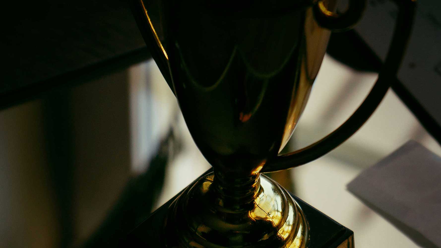 Gold trophy. 