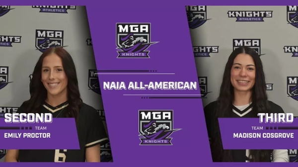 MGA's Emily Proctor was named an NAIA Second-Team All-American and Madison Cosgrove was named an NAIA Third-Team All-American.