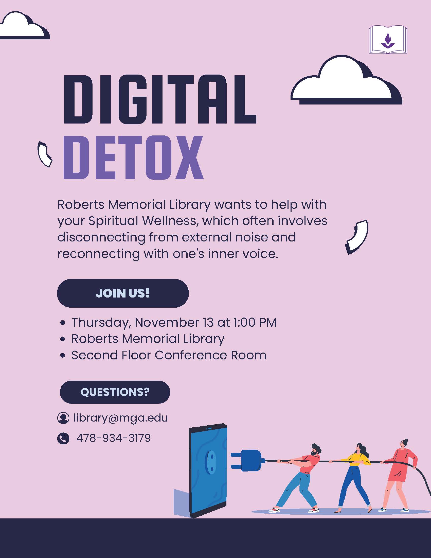 Flyer for the Cochran Campus Digital Detox event.