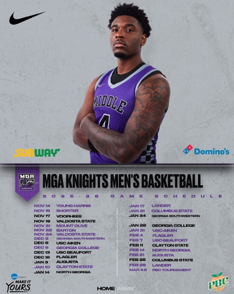 Middle Georgia State University head coach Scott Moe has announced the 2025-26 Knights' men's basketball schedule.