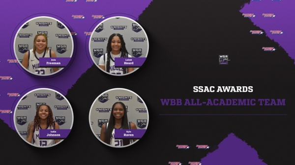 The Southern States Athletic Conference announced the Women's Basketball awards on Wednesday, Feb. 26. The Knights had four players named to the Barnes & Noble College All-Academic Team: Asia Freeman (3.43), Lailah Heard (3.37), India Johnson (3.44), and Kyla Raven (3.81).