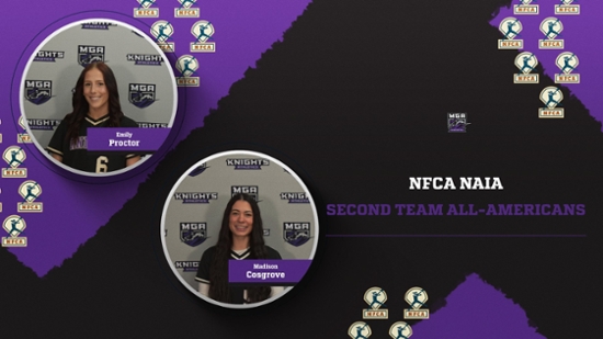 Knights softball players Emily Proctor and Madison Cosgrove were both named NFCA NAIA Second Team All-Americans.