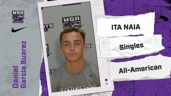 Knights men's tennis player Daniel Garcia Suarez was named an ITA NAIA All-American in Singles competition.