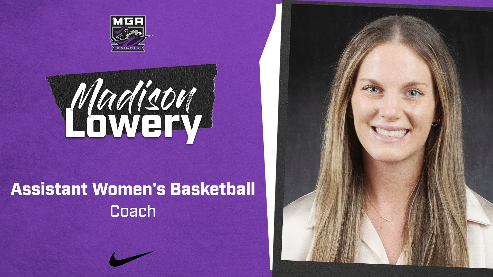 Middle Georgia State University women's basketball head coach Steven Rhodes has named Madison Lowery to the Knights staff as an assistant coach.