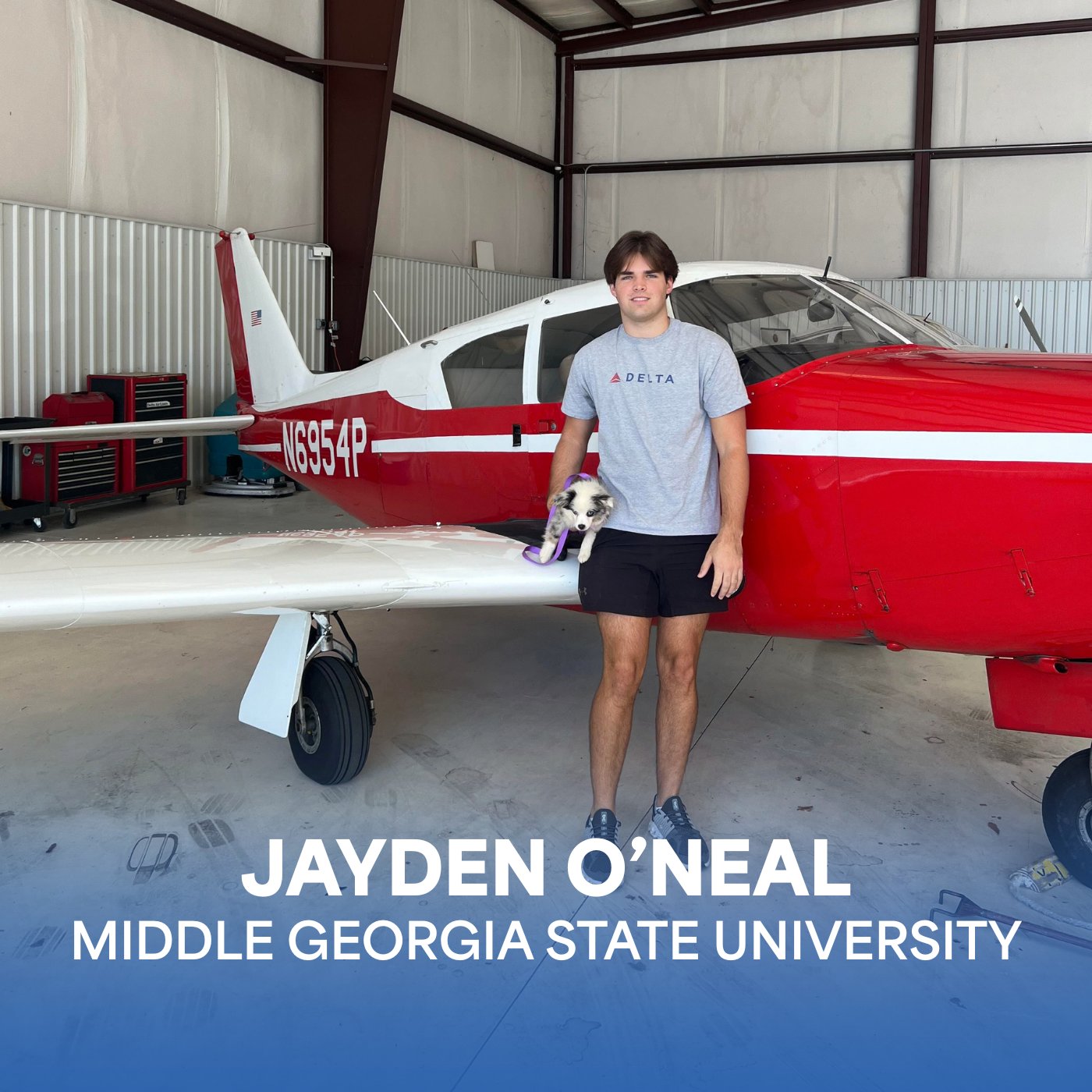 MGA aviation student Jayden O’Neal has been selected as one of eight new 2025 Piper Aircraft Brand Ambassadors.