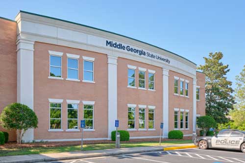 External view of MGA's Dublin Campus library building. 