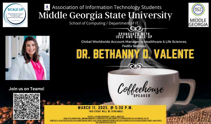 Virtual Coffeehouse with Dr. Bethany D. Valente.