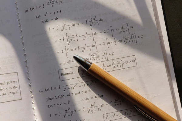 Math equations on paper.