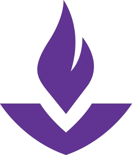 Purple MGA torch logo.