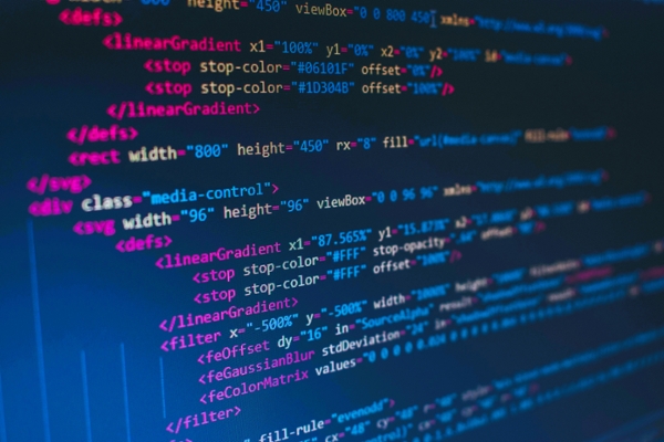 Coding on a computer screen. 