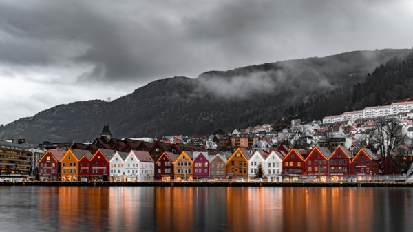 Houses in Bryggen, Bergen, Norway.