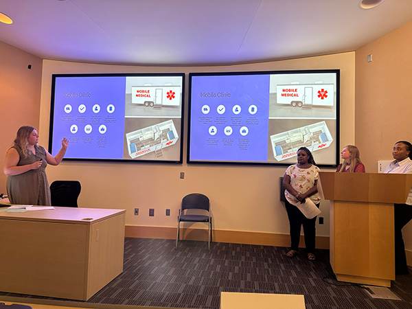 Group of students presenting their proposals.