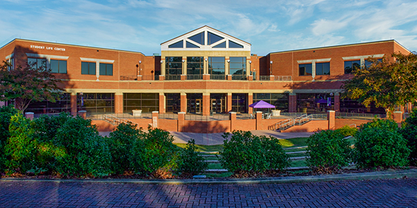 Image of the front of MGA's Student Life Center building.